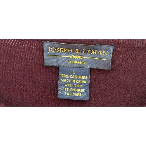JOSEPH & LYMAN 100% Cashmere Sweater Knitted V-Neck Preppy Pullover Size Large - Picture 4 of 8